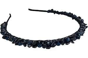 Dainty Everyday Tiara: Total Black Beaded Headband