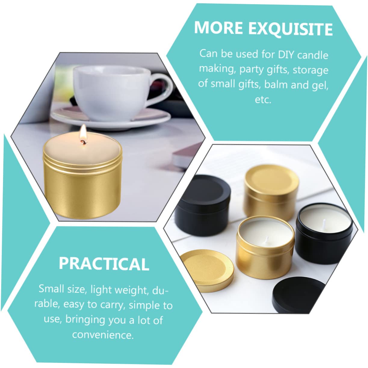 ERINGOGO Candle Making Jars 6pcs Essential Oil Incense Cans Aluminum Diy Candle Jars and Easy to Use