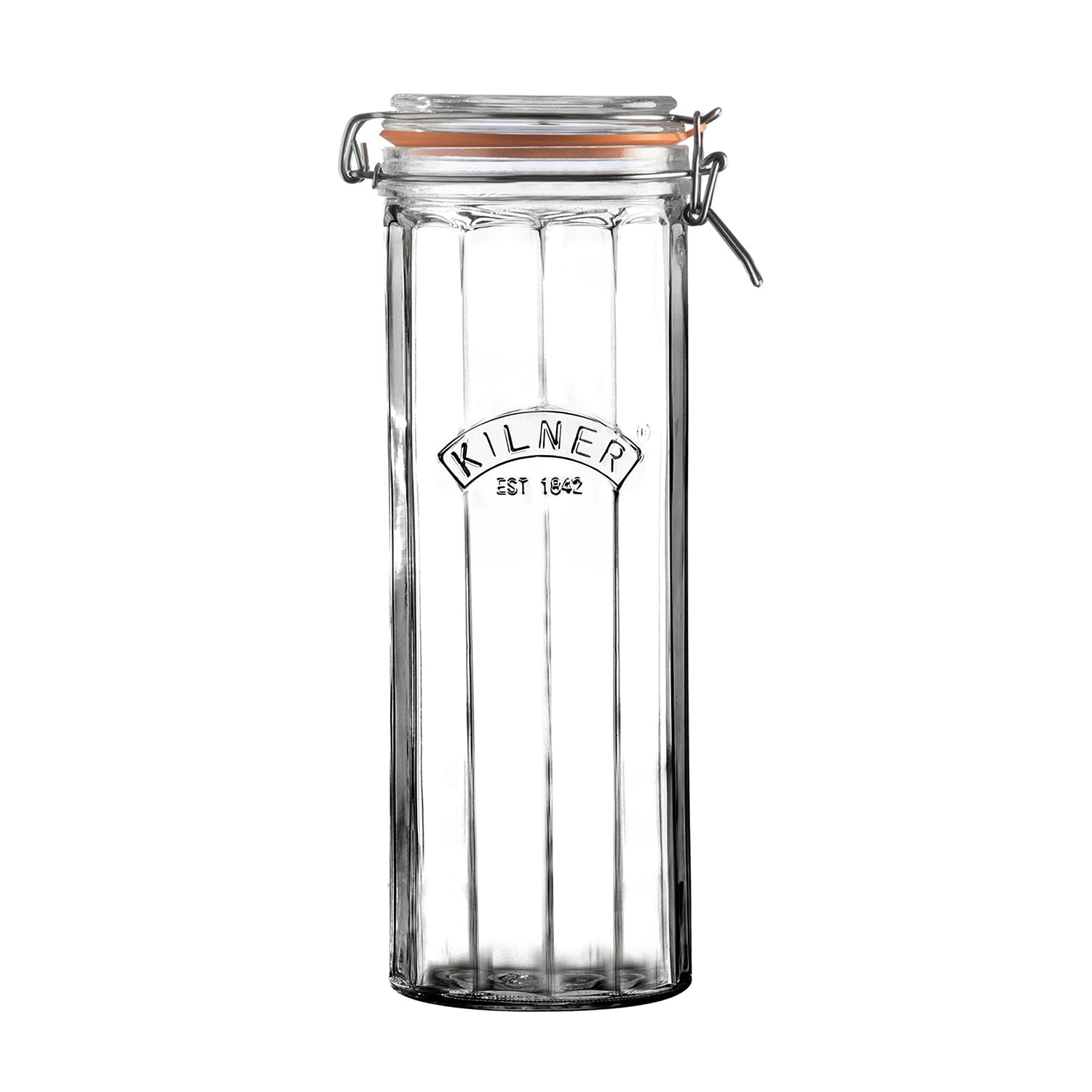 2.2 Litre Facetted Clip Top Jar Stylish Airtight Glass Jar for Preserving Fruits & Vegetables Dry Food Storage and Pantry Organisation