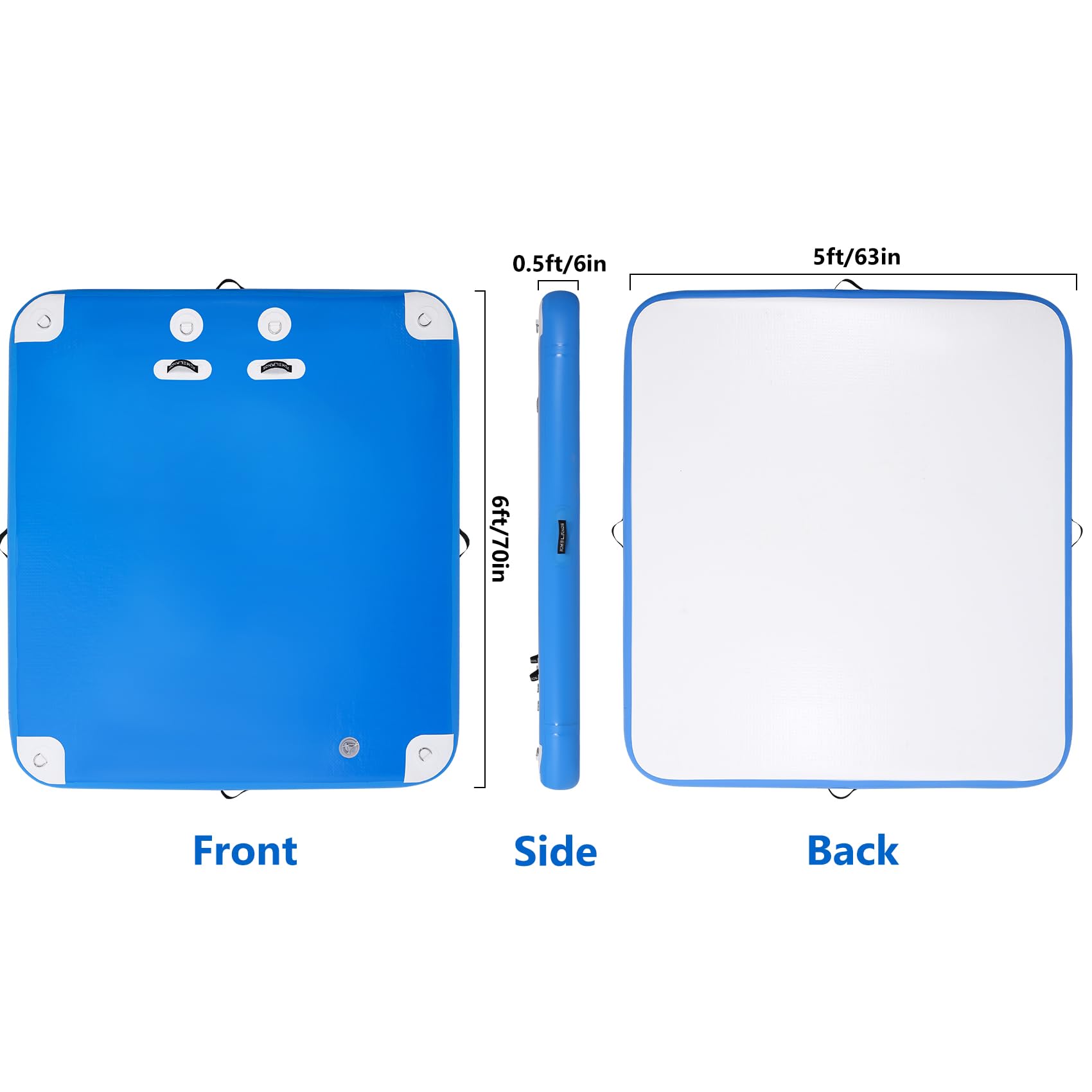 ROMELANDS Inflatable Floating Dock Swim Platform Water Platform Raft Large Floating Air Mat Inflatable Water Pad for Lake Pool Lounging River Ocean Boating (Blue)