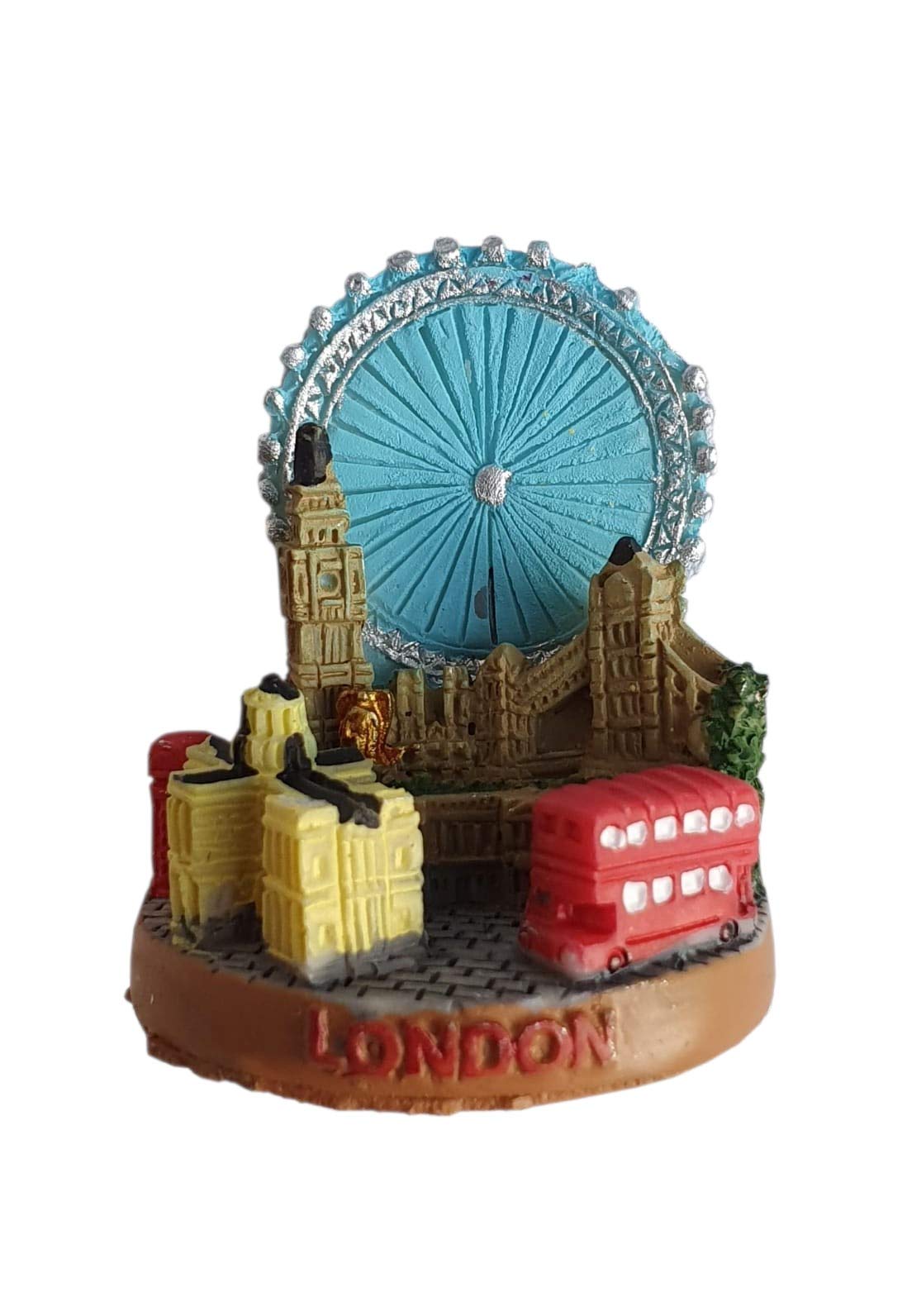 London Icons 3D Fridge Magnet - Big Ben Elizabeth Tower / Tower Bridge / Westminster Abbey / St. Paul's Cathedral / Double-decker Routemaster Bus / Red Telephone Box / Eye/ British Souvenir England UK