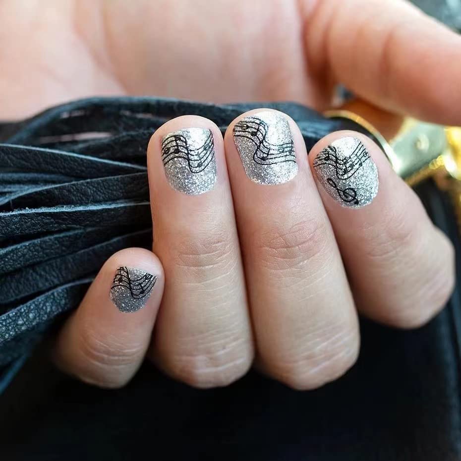 Miniatura 4 de Serie de instrumentos musicales, calcomanías para arte de uñas, notas musicales, calcomanías de uñas autoadhesivas 3D, guitarra, Erhu, teclas de