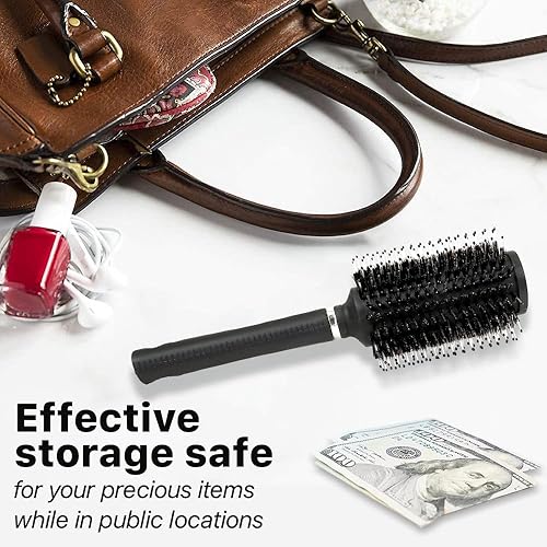Miniatura 4 de WYZworks Cepillo redondo para el cabello con compartimento oculto secreto, contenedor seguro para dinero, joyas, llaves de casa, objetos de valor,