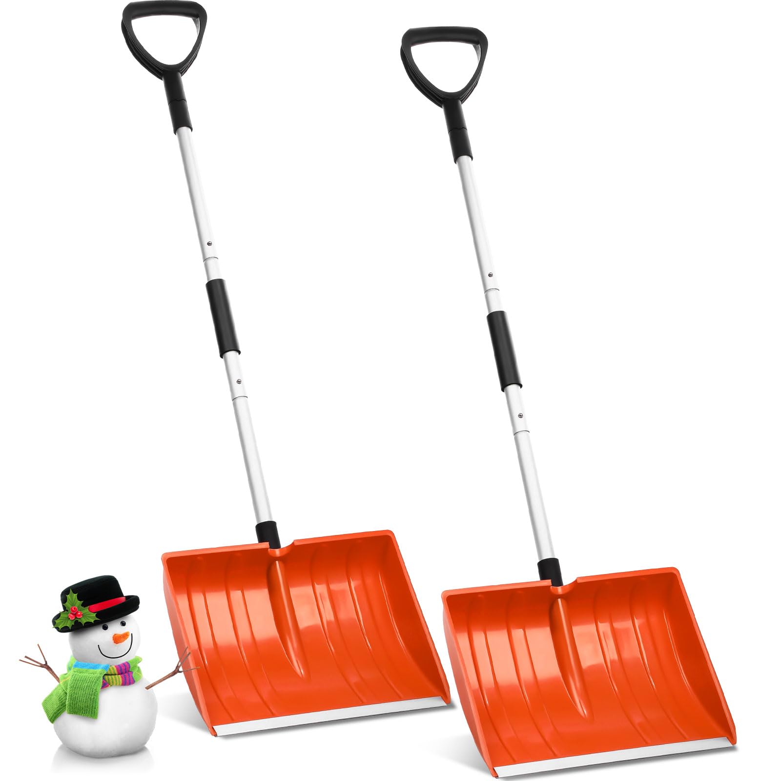 Photo 1 of  Snow Shovel for Driveway 40-52 Inch Long Portable Collapsible Shovel Metal Large Capacity Heavy Duty Snow Removal with Aluminum D Grip Handle for Home Garage Car Ice Removal(Blue)