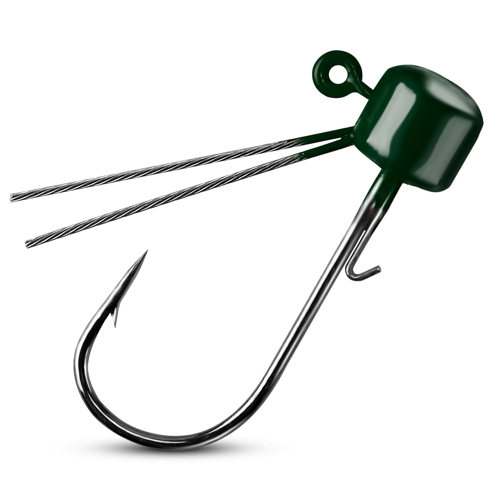 Dr.Fish 10 Pack Ned Rig Jig Heads, Weedless Mushroom Jig Heads Bass Fishing Hooks for Soft Lures Swimbaits Worms Freshwater