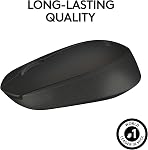 Logitech M170 Wireless Mouse for PC, Mac, Laptop, 2.4 GHz with USB Mini Receiver, Optical Tracking, 12-Months Battery Life, Ambidextrous - Black