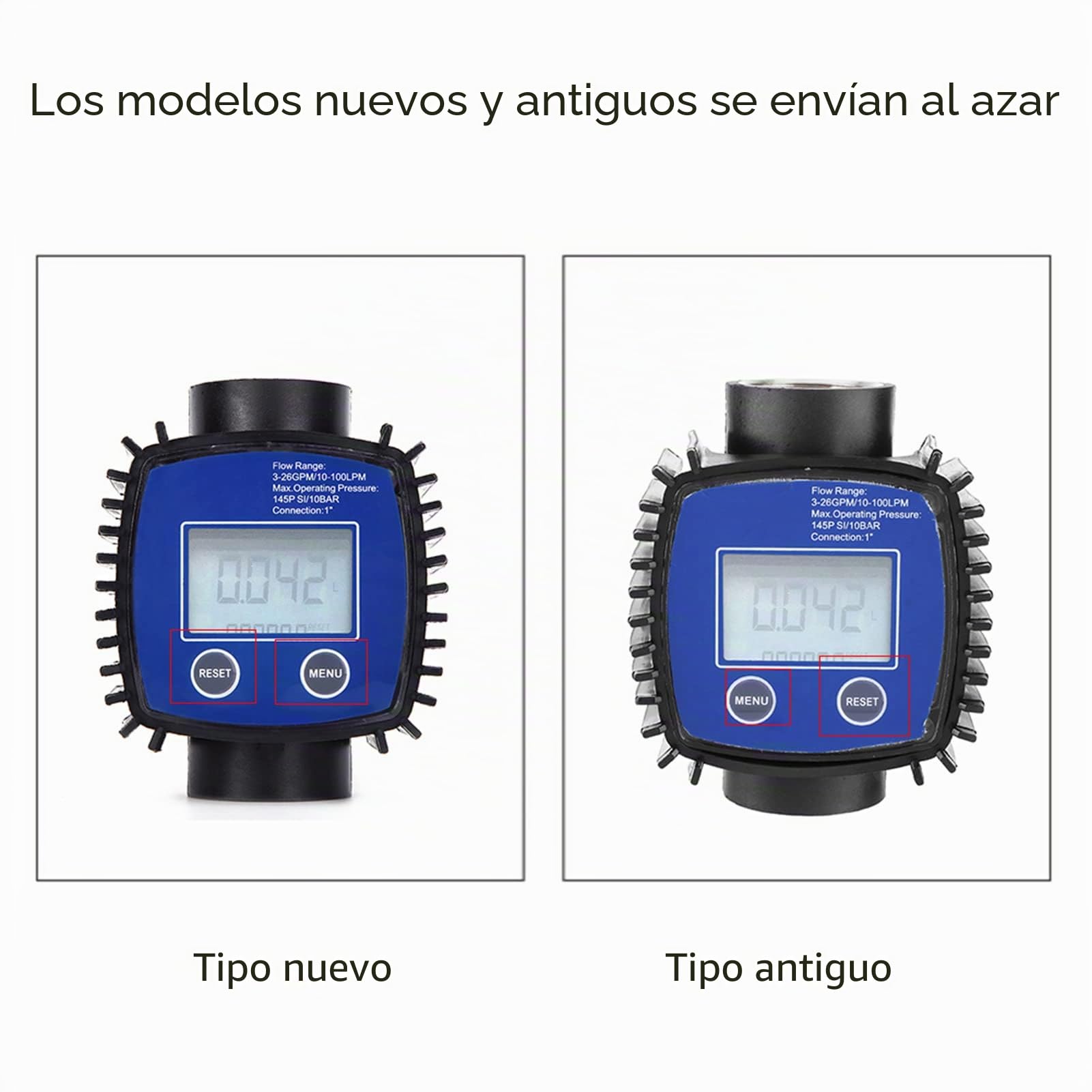 Tyenaza Sensores de Caudal, Caudalímetro Digital para Turbinas Rosca Interna de 1", Contador de Medidor de Flujo Digital de Alta Precisión, con Pantalla LCD Digital, para Diésel Gasolina Agua Aceite