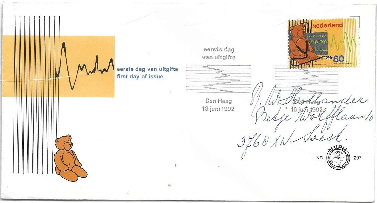 Rare Netherland 1992 Den HAAG FDC # 246