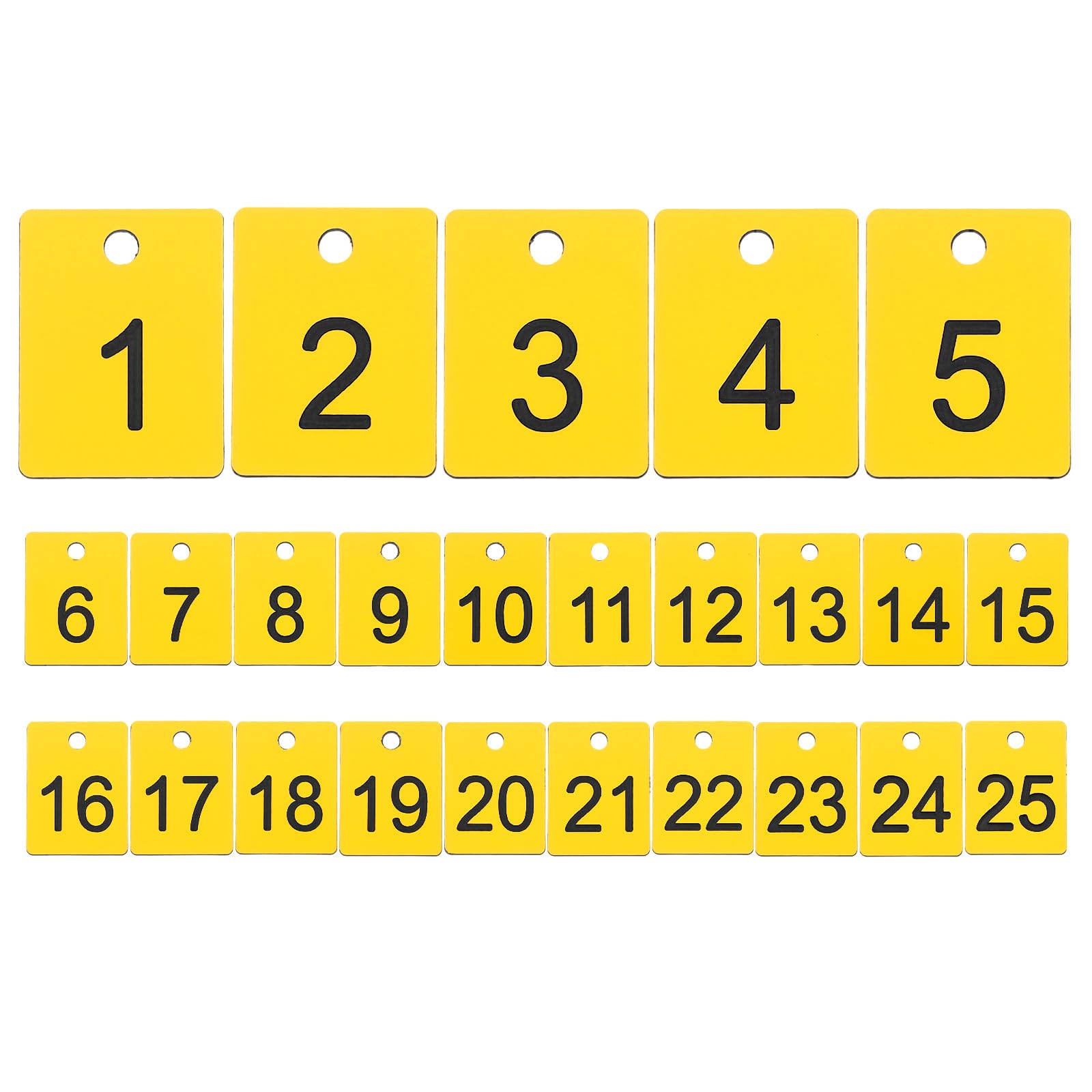 PATIKIL 25PCS Rectangle Number Tags 1-25