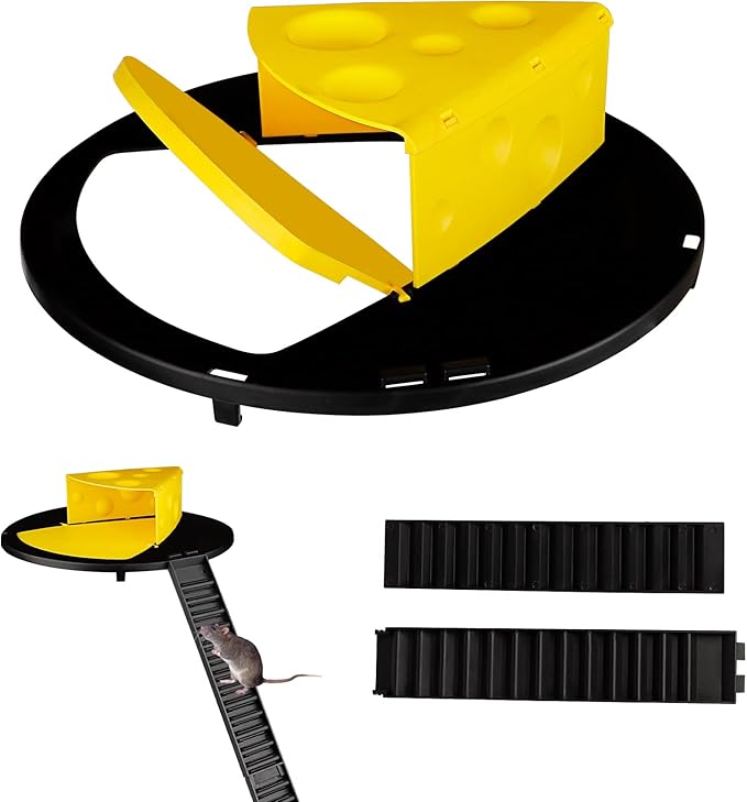 Mouse Trap Bucket,Automatic Mouse Trap with Flip Slide Lid,Reset Multi