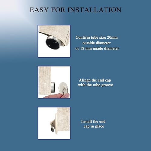 Miniatura 5 de Bungee Kit and End Cap Coolaroo Replacement Parts Roller Shades Outdoor/Indoor Roller Up Blinds Shade Tie Downs(Bungee kit and Pull Ring end caps, 2