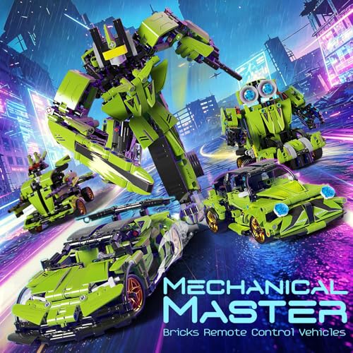 LECPOP 5-in-1 STEM Building Blocks Kit, RC Sports Car and Transform Robot - Image 3