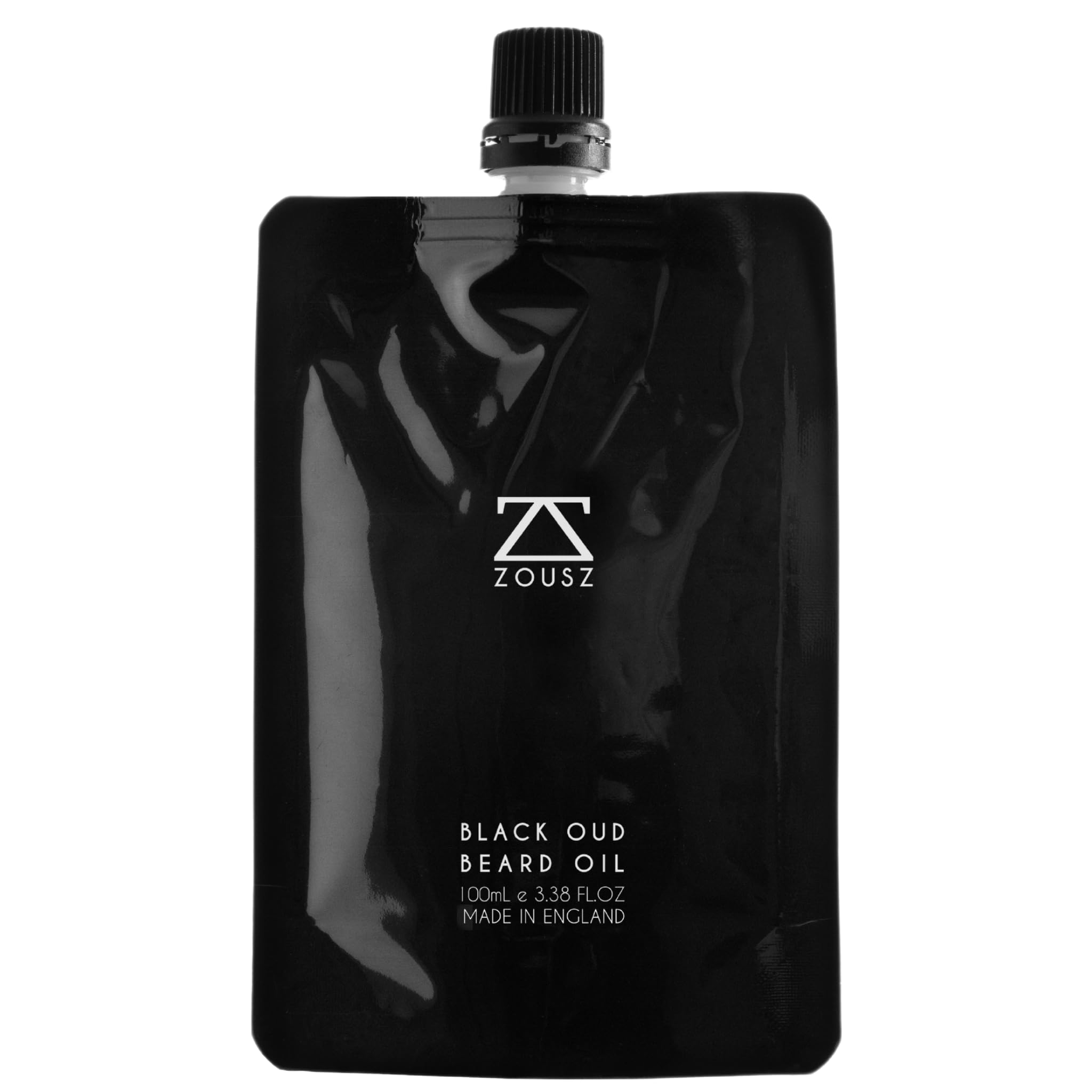 Black Oud Beard Oil for Men (Growth Enhancer) | Beard Care Essential - Beard Moisturiser/Beard Softener, Non-Greasy After Shaving Oil, Paraben-Free, 100mL Refill Pouch Gift for Men