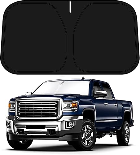 Miniatura 8 de D-Lumina Parasol para parabrisas para GMC Sierra 1500 2500 HD 3500 HD 3500 HD 2014-2018, protector de visera para ventana delantera, bloquea los