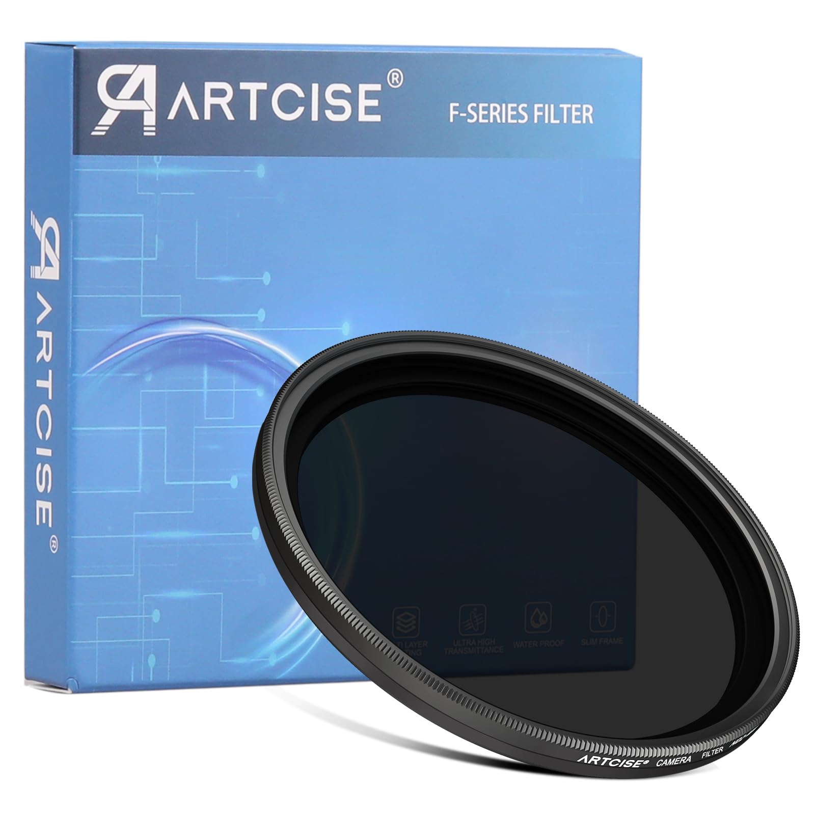 ARTCISE Filtre ND Variable 49 mm Ultra Mince ND2-ND400 HD Réglable Fader Filtres à densité Neutre pour Objectif