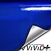 VViViD+ Holographic Chrome Weave Carbon High-Gloss Vinyl Car Wrap (1ft x 5ft, Blue)