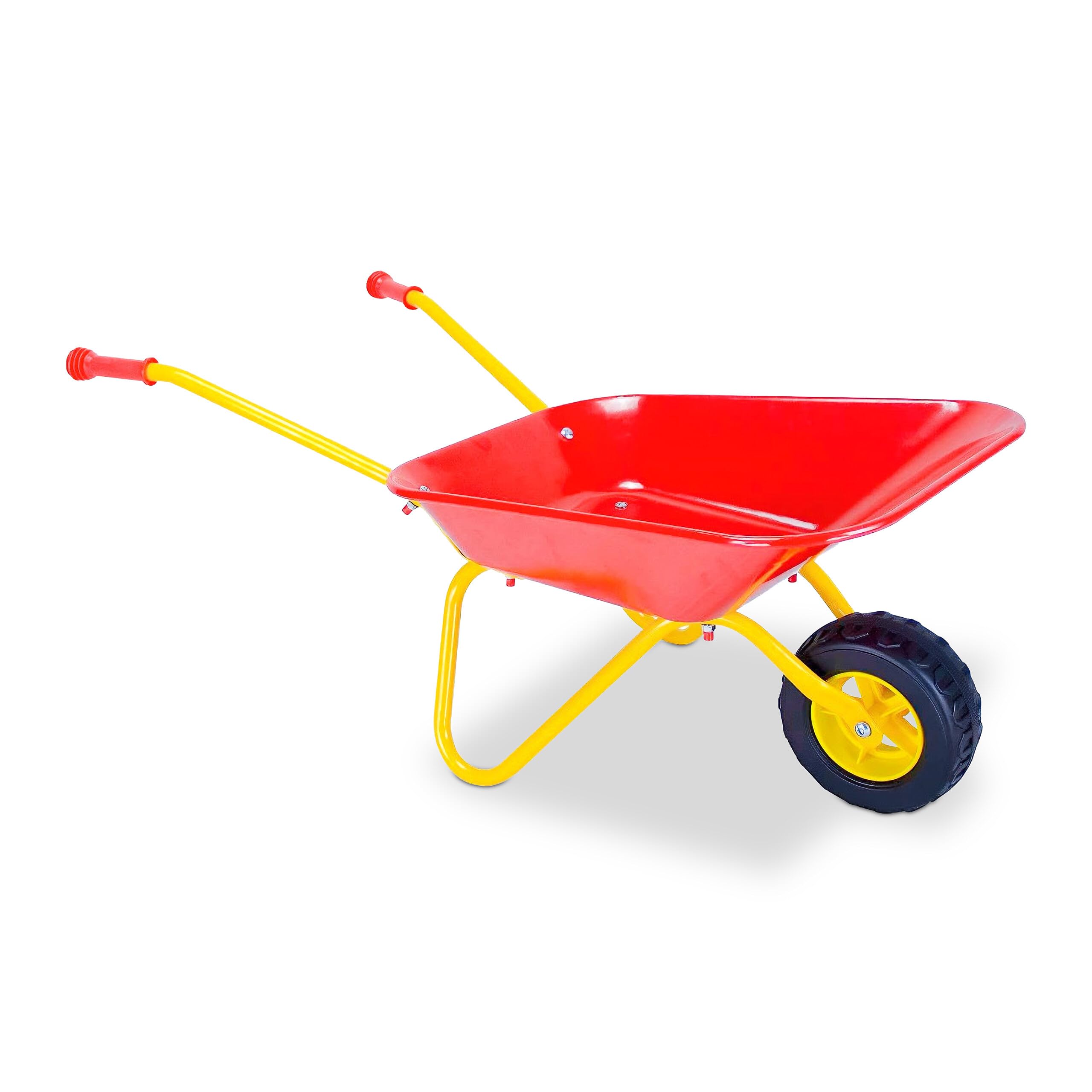 Relaxdays Carriola per Bambini, Manici gommati, A x L x P: 43 x 74 x 36 cm, Metallo, plastica, Cassa per Bambini, Rossa