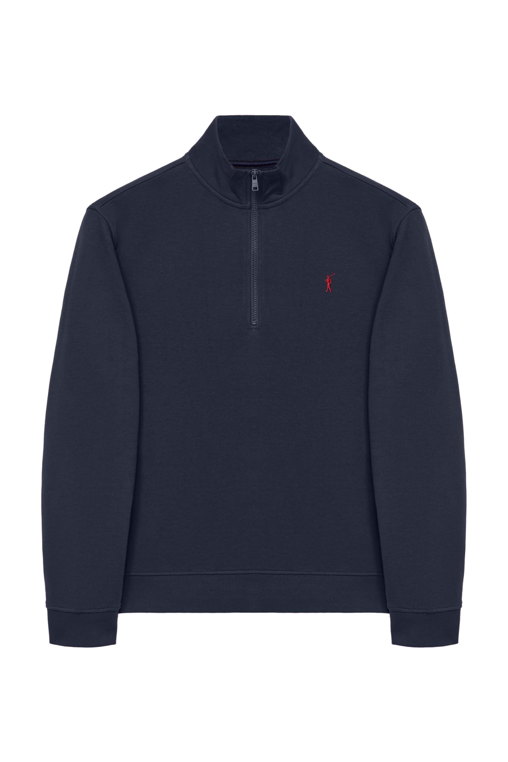 Polo Club Herren Sweatshirt ohne Kapuze und Reißverschluss - Pullover mit Half Zip - Sweatjacke 100% Baumwolle mit Reissverschluss - Gesticktem Logo