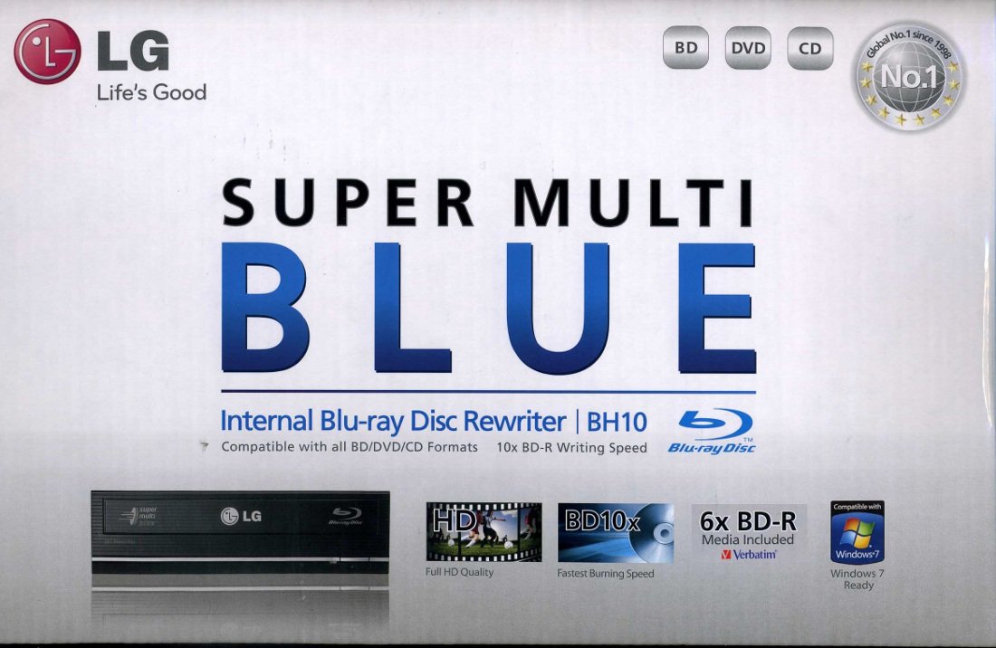 LG BH10LS38 interner Blu-ray 10x Brenner (16x DVD±RW, SATA) inkl 3D Software schwarz