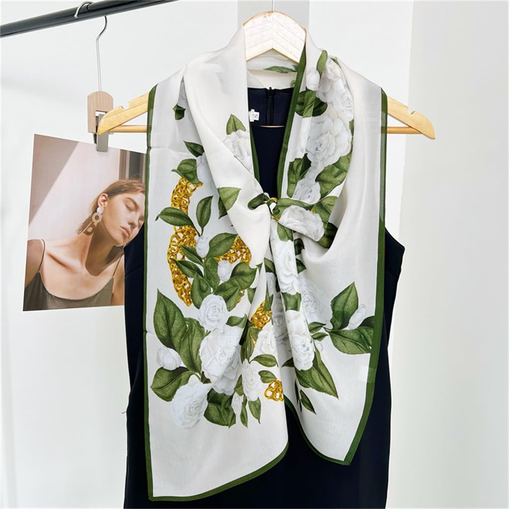 Sciarpe Lunghe Primaverili ed estive in Seta Crepe De Chine da Donna con Versatili Nastri for Sciarpe
