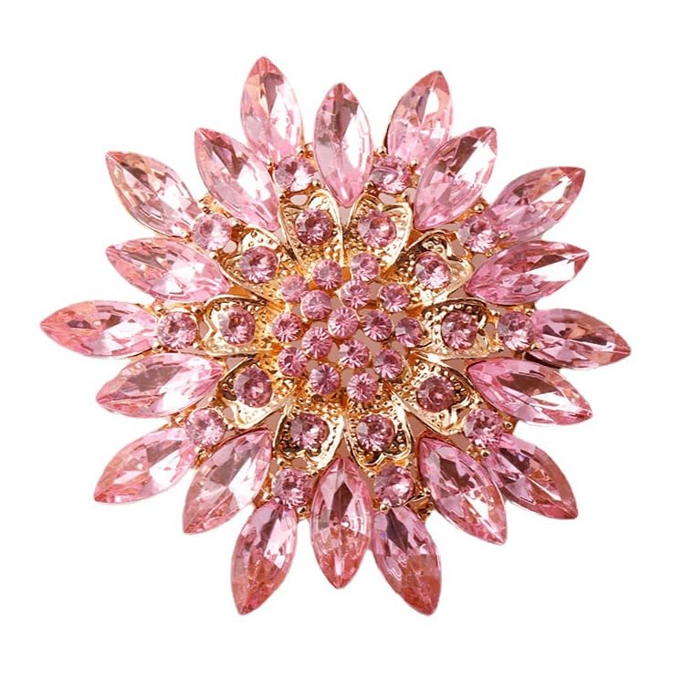 Image of Rhinestone Crystal Sunflower Brooch Pin Elegant Wreath Brooch Clothing Hat Bag Skirt Accessories for Women