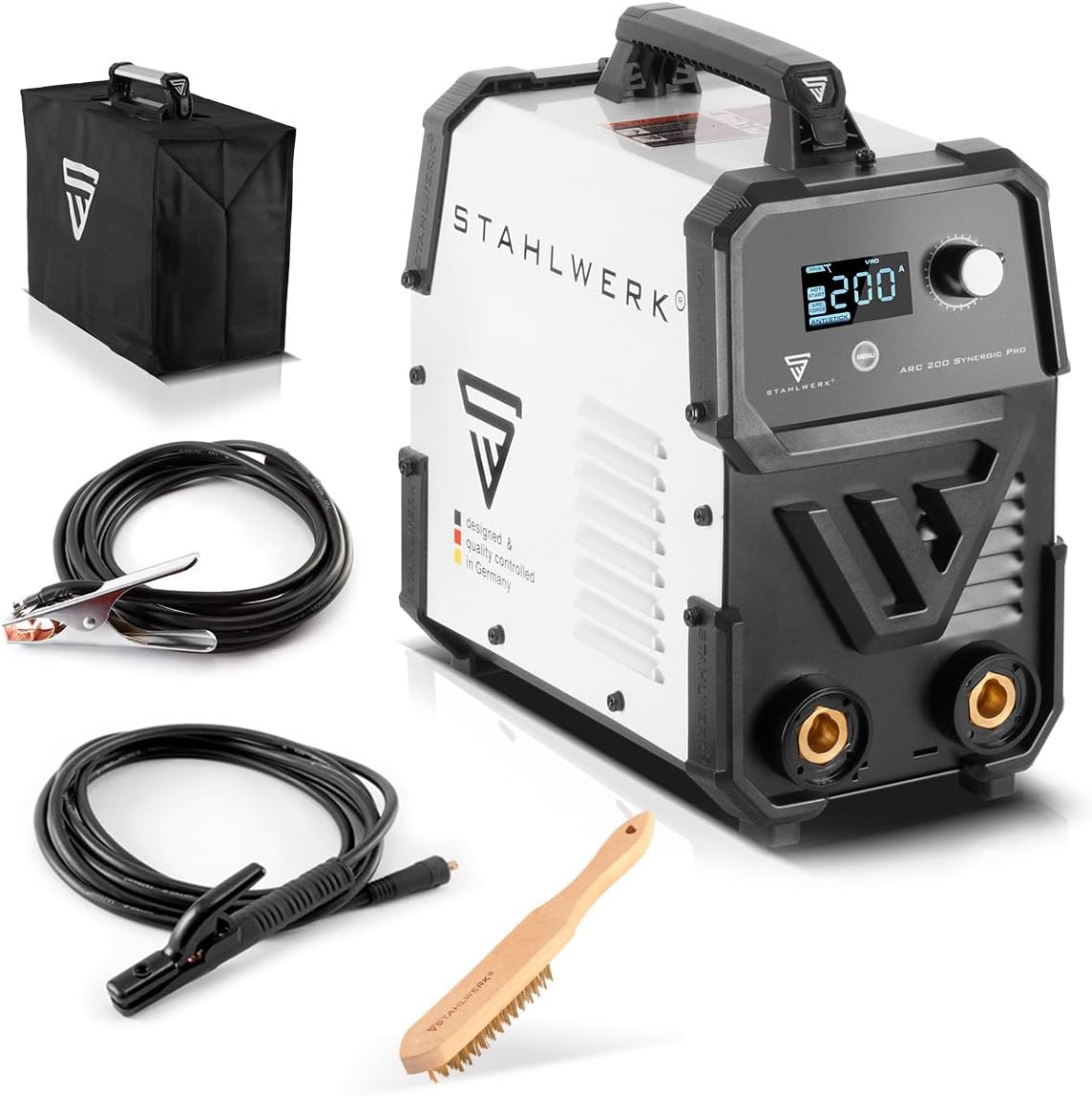 STAHLWERK ARC 200 MD IGBT Soldeerstation DC MMA/E-Hand/Lift-TIG Welder met echte 200 ampère, zeer compact, enkele kaart, 7 jaar fabrieksgarantie