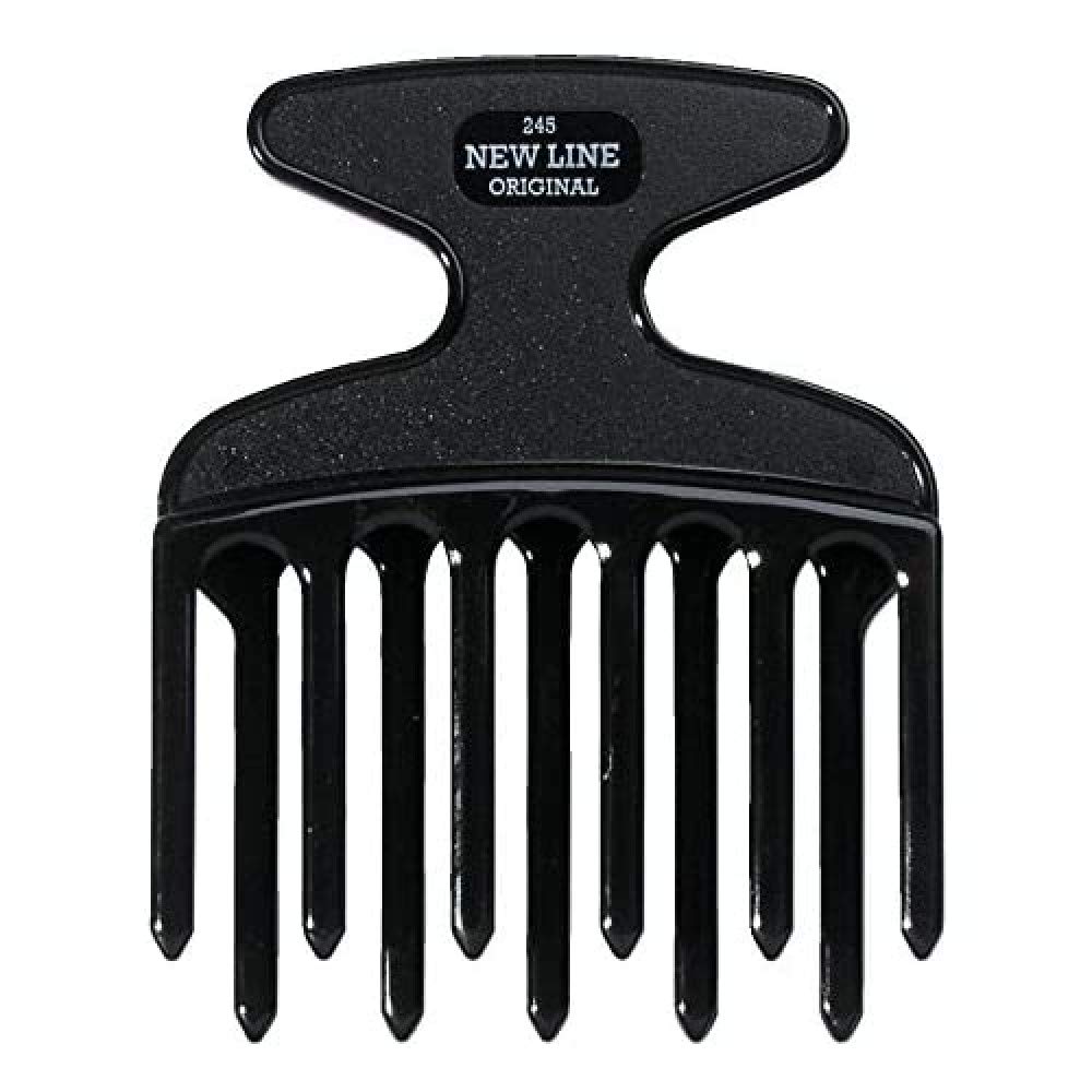 HERCULES SÄGEMANN - 245 Lockenkamm | 4 Zoll Fingerstyler Kamm für Locken | Spezialkamm mit Top-Griff aus hochwertigem Polycarbonat Kunststoff | Farbe: Schwarz