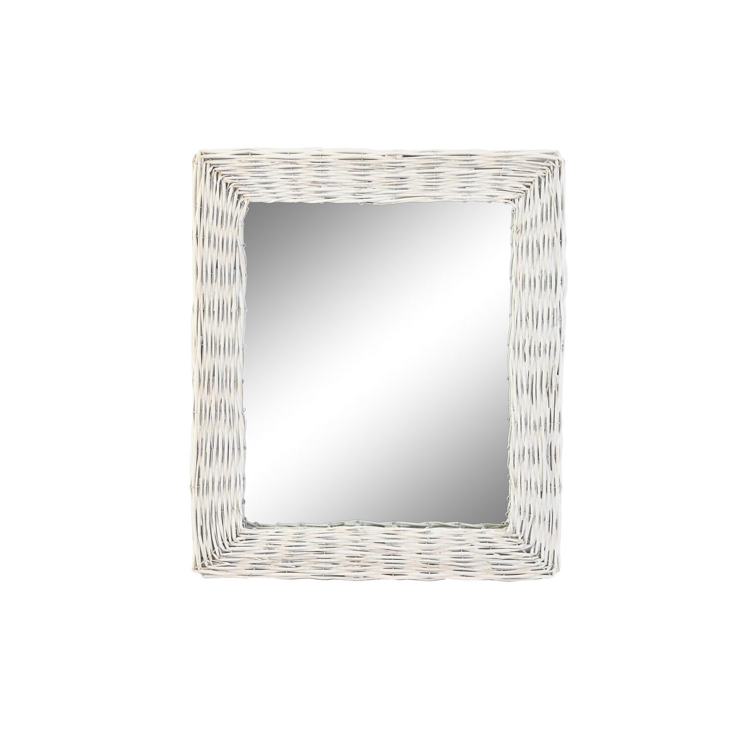 Espejo Decorativo Fibras Naturales Blanco 4 x 62.5 x 53.5 cm