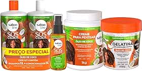 Kit Completo SOS Cachos Coco Salon Line Hidratação Antifrizz