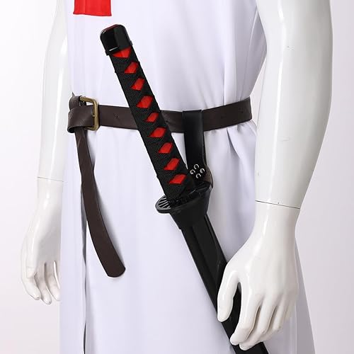 Miniatura 105 de BLESSUME Cinturón medieval de caballero con espada rana funda de estoque, soporte de vaina de estoque, 1 unidad Negro 6