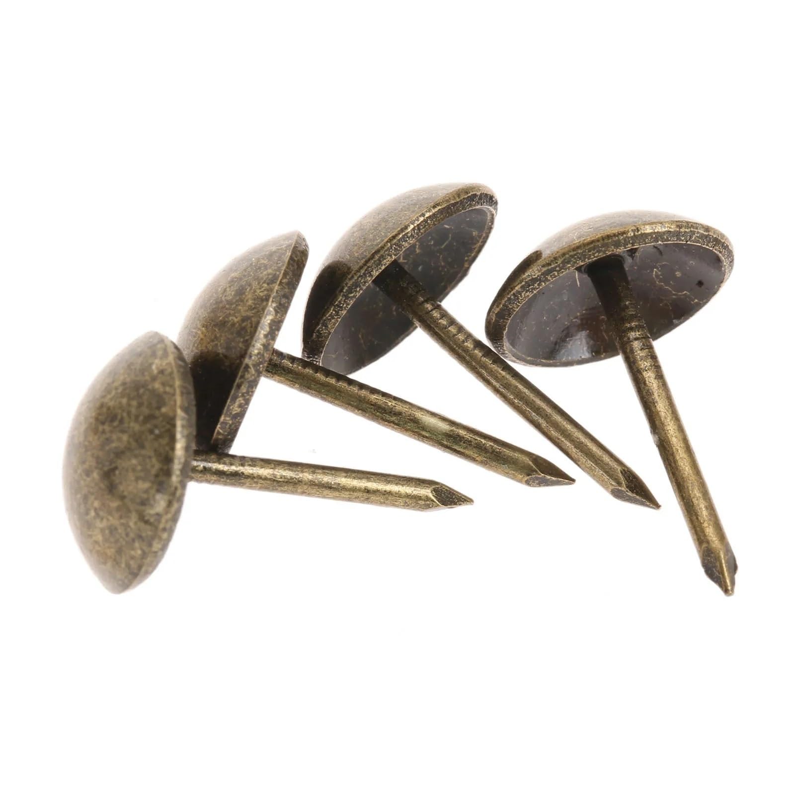 Flat Head Push Pins 100Pcs Antique Thumb Tacks Furniture Nails Round Head Upholstery Pins For Cork Board DIY Projects Home Decor 11x17mm(Bronze)