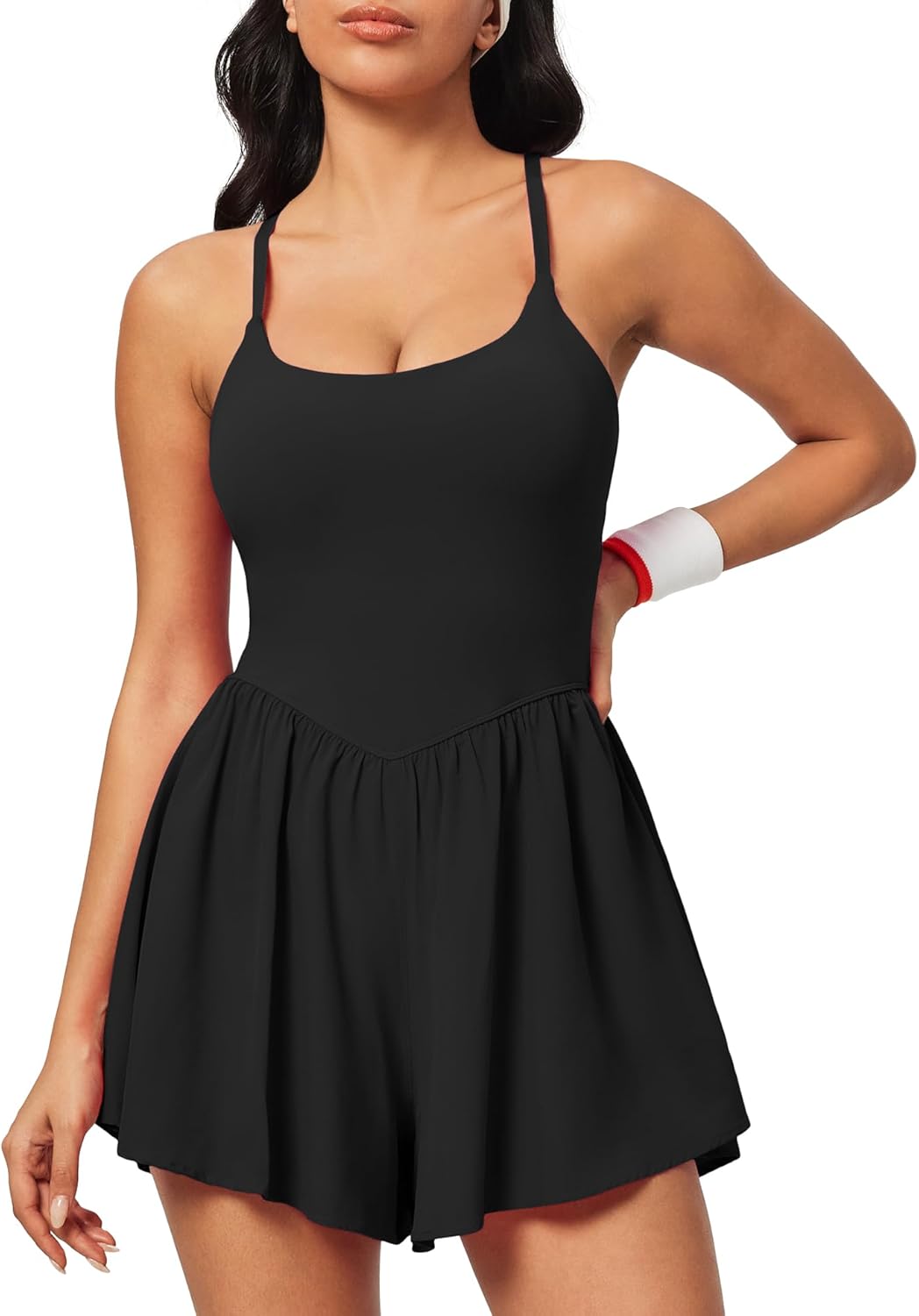 IUGA Rompers for Women 2025 Athletic Romper with Bra Soft Workout Jumpsuits for Women Tummy Control with Double Lined Outfits