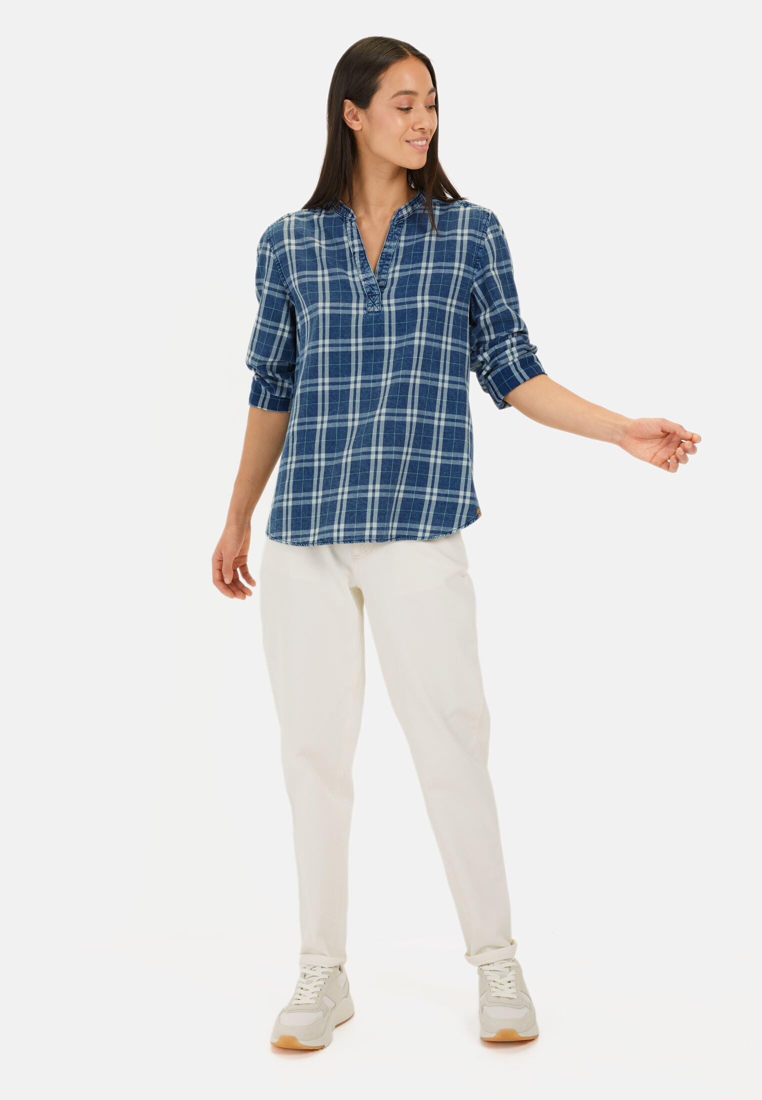 camel active Damen Schlupfbluse aus Reiner Baumwolle
