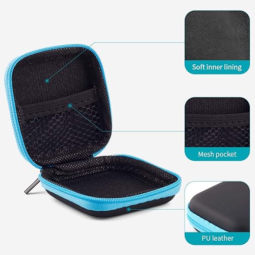 Miniatura 6 de SUNGUY - Funda de transporte para auriculares, bolsillo pequeño, funda de viaje con cremallera colorida para smartphones, auriculares Bluetooth,
