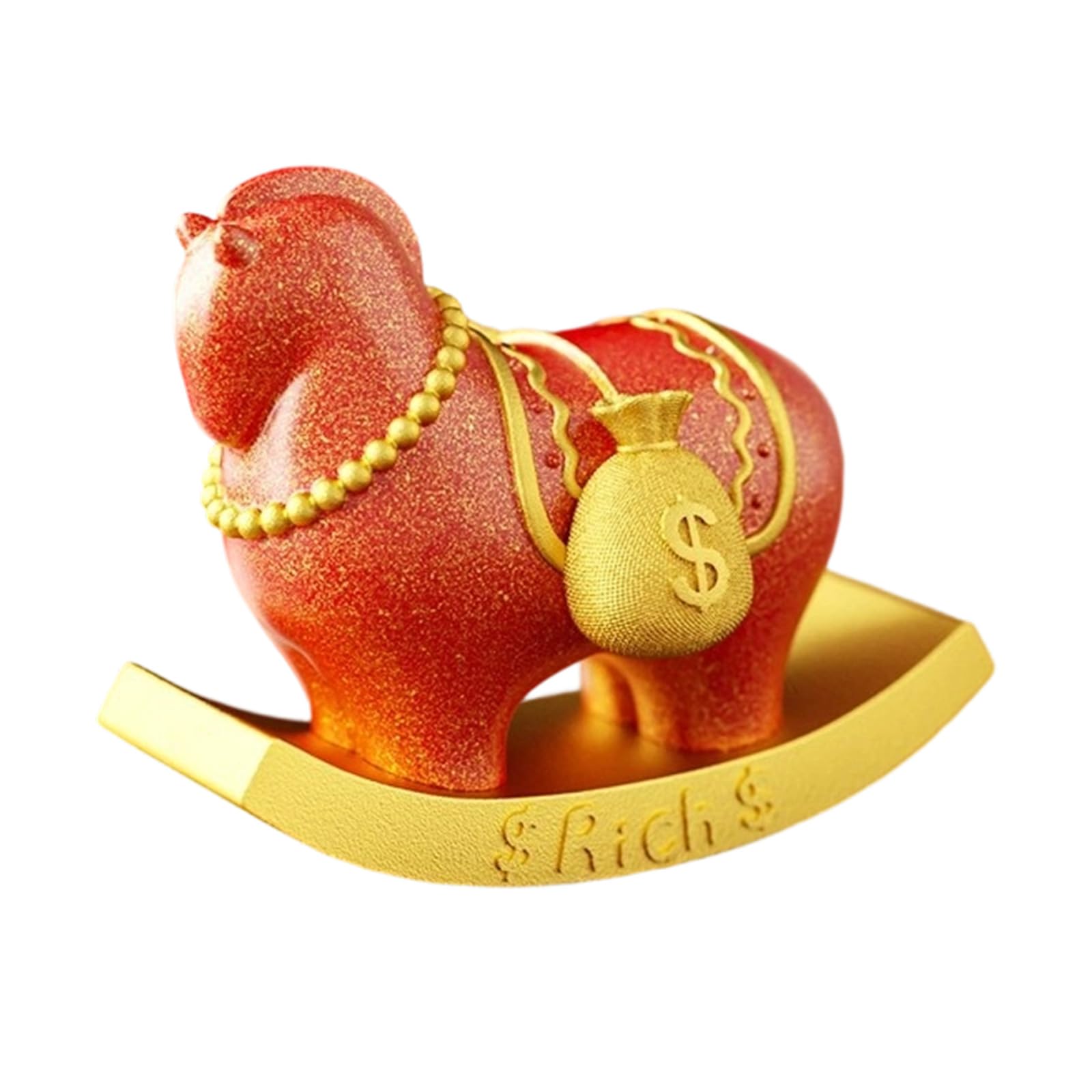Osniyaw Red Gold Horse Statue, Resin Ornament, Bring Good Luck, Wealth, Chinese New Year 2026, Gifts, Zodiacs, Horse Statues, Desktop Ornament