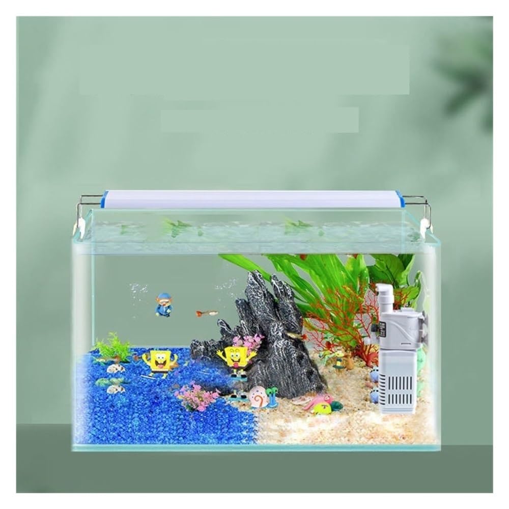 Aquarium Glasaquarium mit gebogenen Kanten, kleines transparentes Aquarium for Wohnzimmer und Schreibtisch, Zuchtbox(30cm)