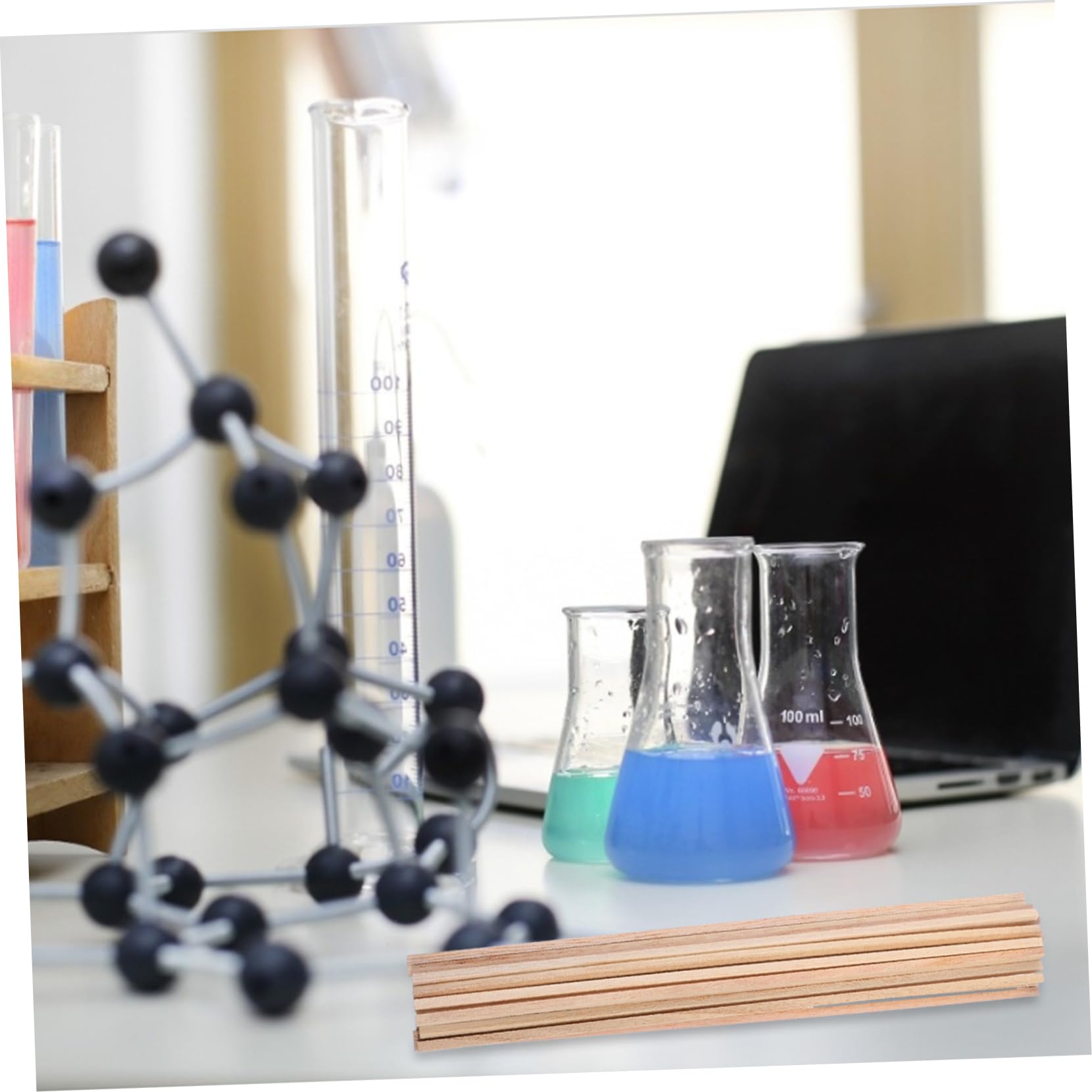 HOMSFOU 2sets Educational Chemistry Kit Mars School Project Wood Rods for Oxygen Combustion Hardwood 20pcs*2