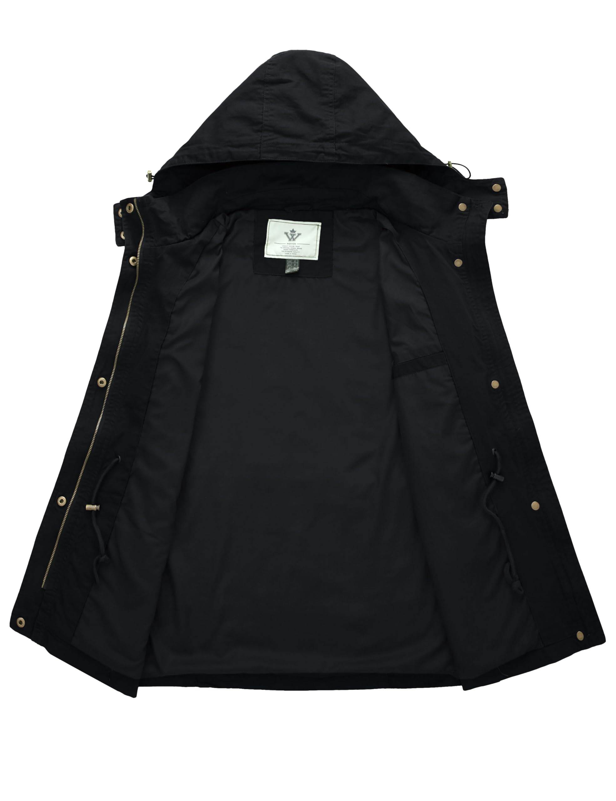 WenVen Giacca da Donna Cotone Militare Caldo Giubbotto Slim Fit Casual con Zip Antivento Cappotto Leggera Giacchetta Carga Classica Parka Montagna