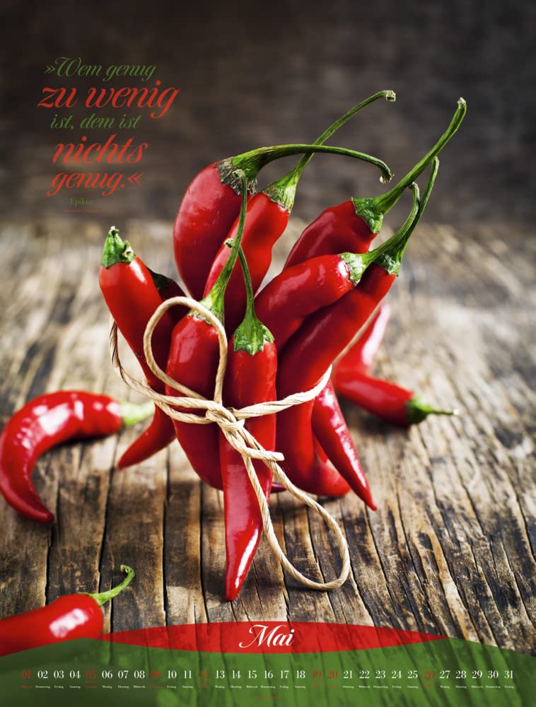 Art Culinaire Kalender 2024, Wandkalender mit Zitaten im Hochformat (50x66 cm) - Lifestyle-Kalender für Küche, Kochliebhaber und Gourmets