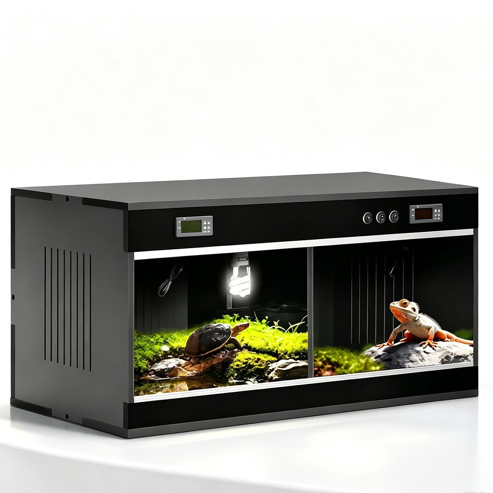 Terrarium PVC dla Gadów z Podwójnym Termostatem Cyfrowym