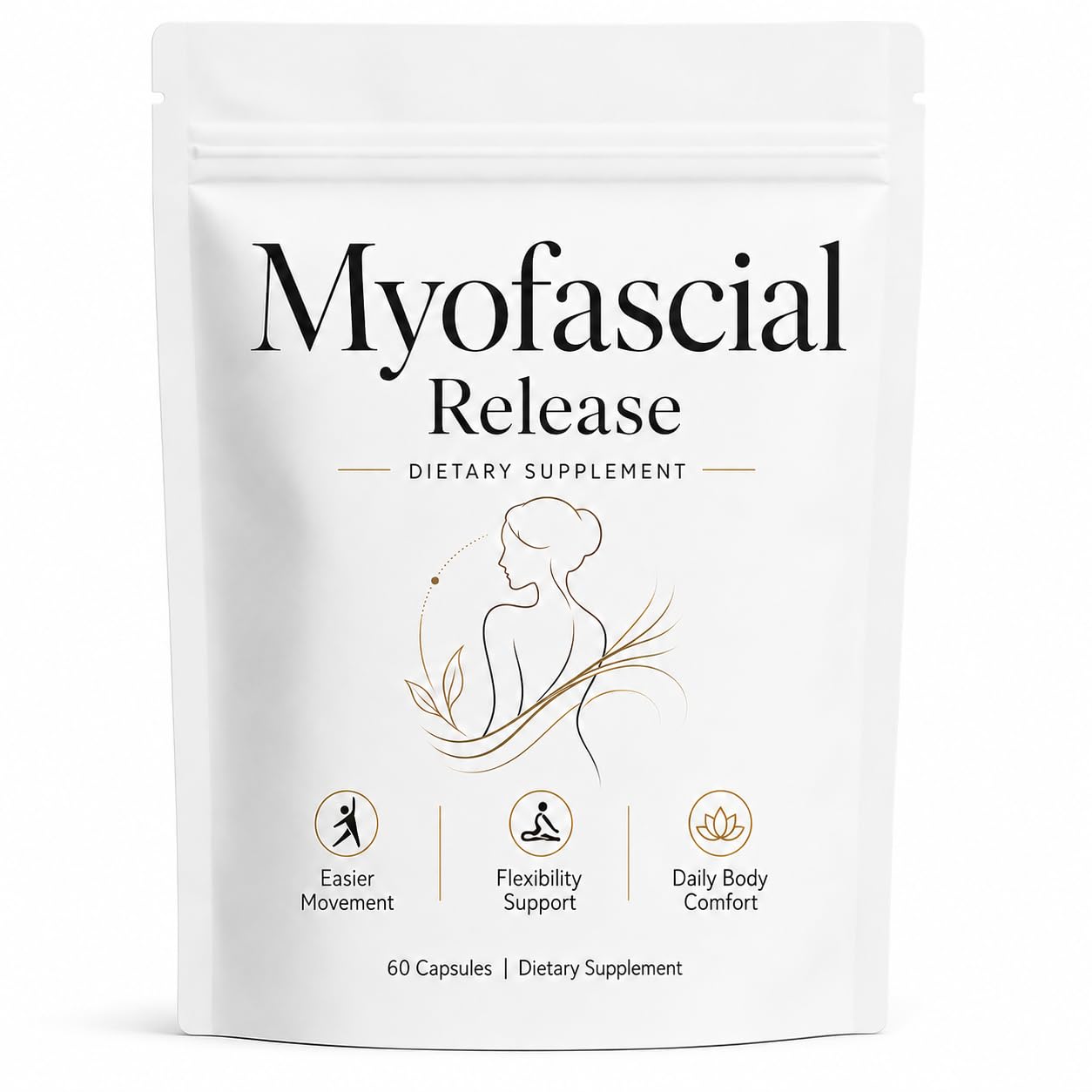 Myofascial Release Supplement, Myofascial Release Capsules with Hyaluronic Acid, Silica, Serrapeptase, Boswellia, Bromelain, Gotu Kola | Restores Flexibility & Mobility, 60 Capsules