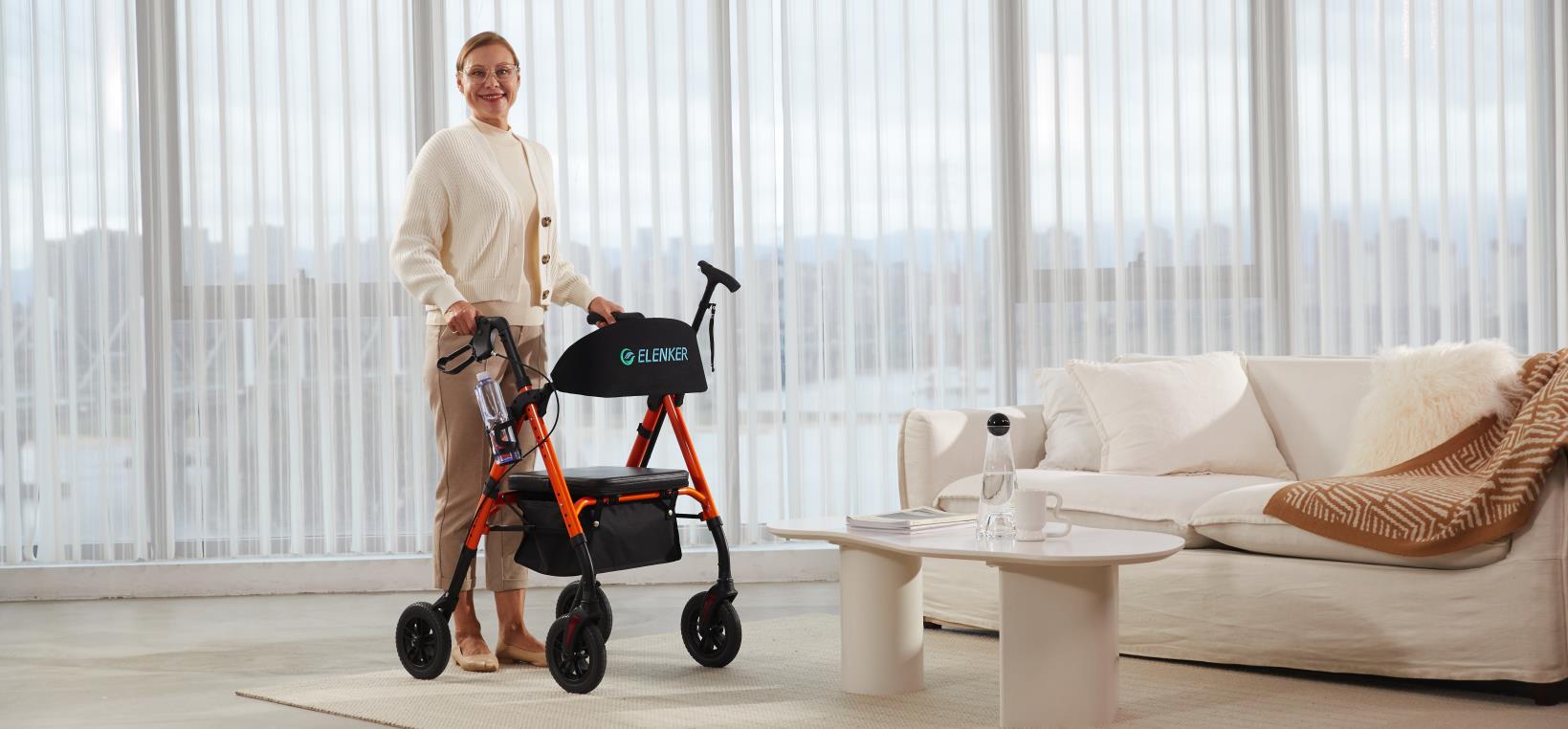 Amazon.com: ELENKER All-Terrain Rollator Walker with 8” Non