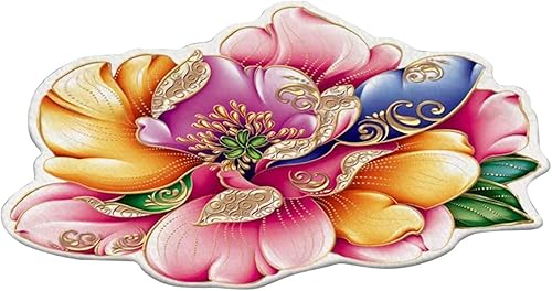 Miniatura 3 de Alfombras suaves para dormitorio, 3 x 3 pies, antideslizantes, alfombras grandes y bohemias, alfombra de suelo circular 3D de transferencia de