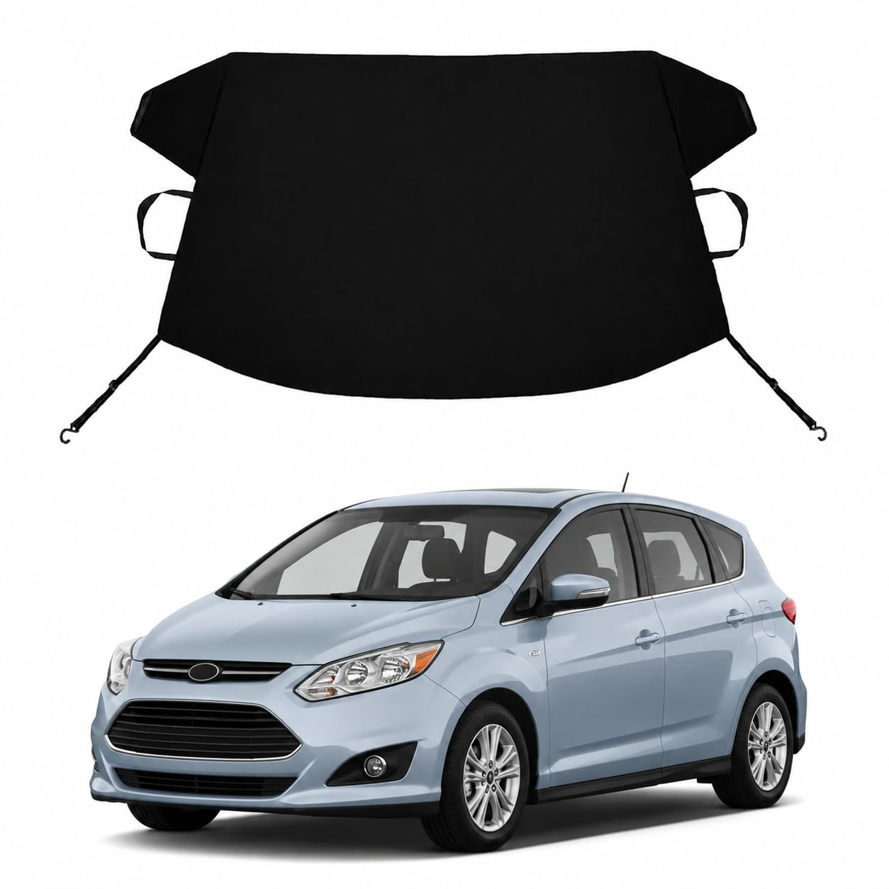 C-Max Custom Windshield Cover for Ice and Snow for-d C-Max Heavy Duty 600D Oxford Fabric Windshield Protector Fit Waterproof Frost Snow Cover Winter Car Accessories