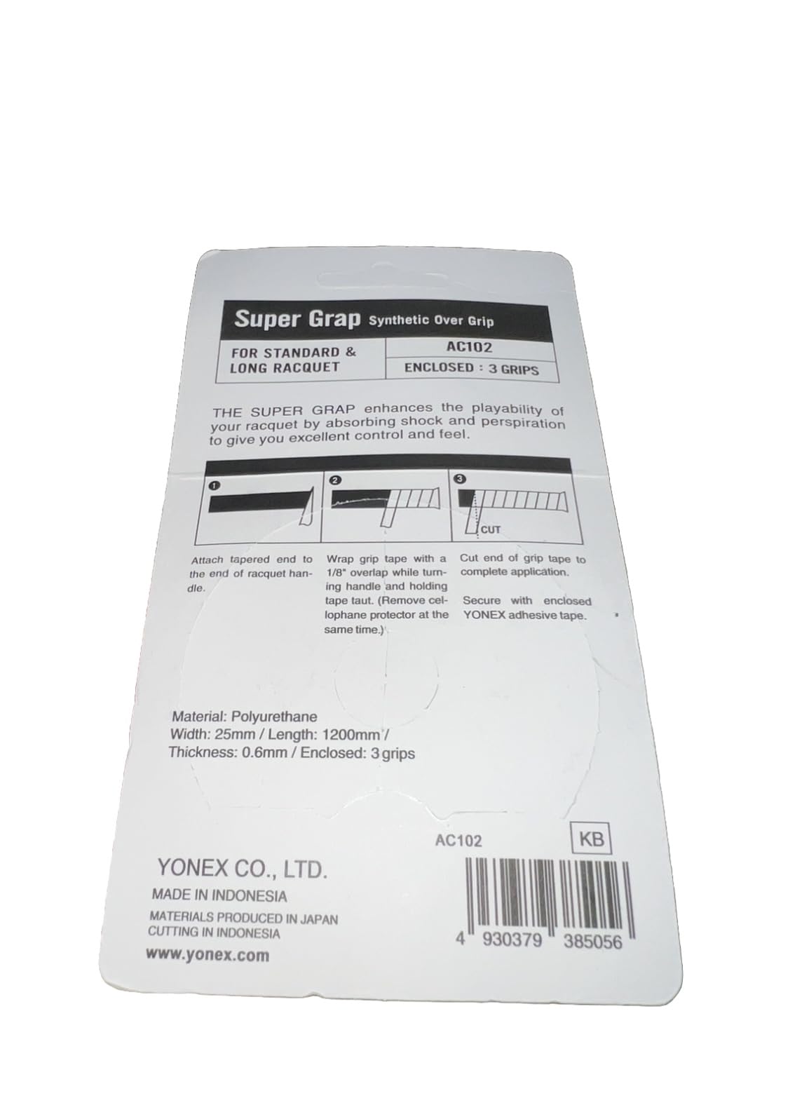 YONEX Super Grap AC102C Lot de 3 surgrips de badminton Multicolore