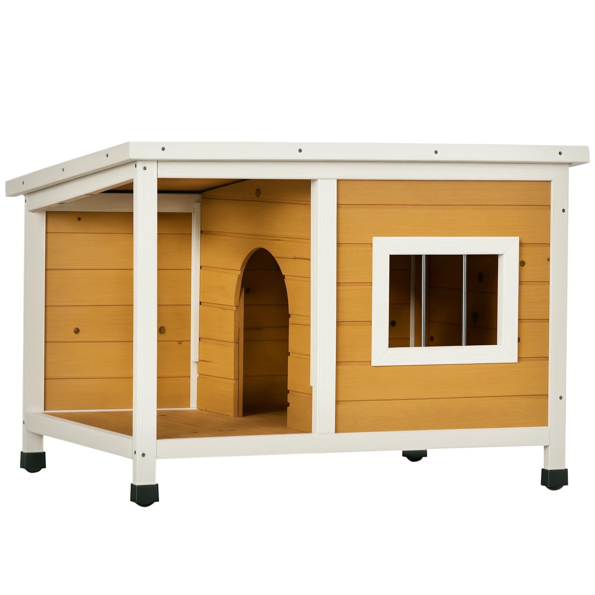 PawHut Hundehütte mit Terrasse und Dach – Produktbeschreibung