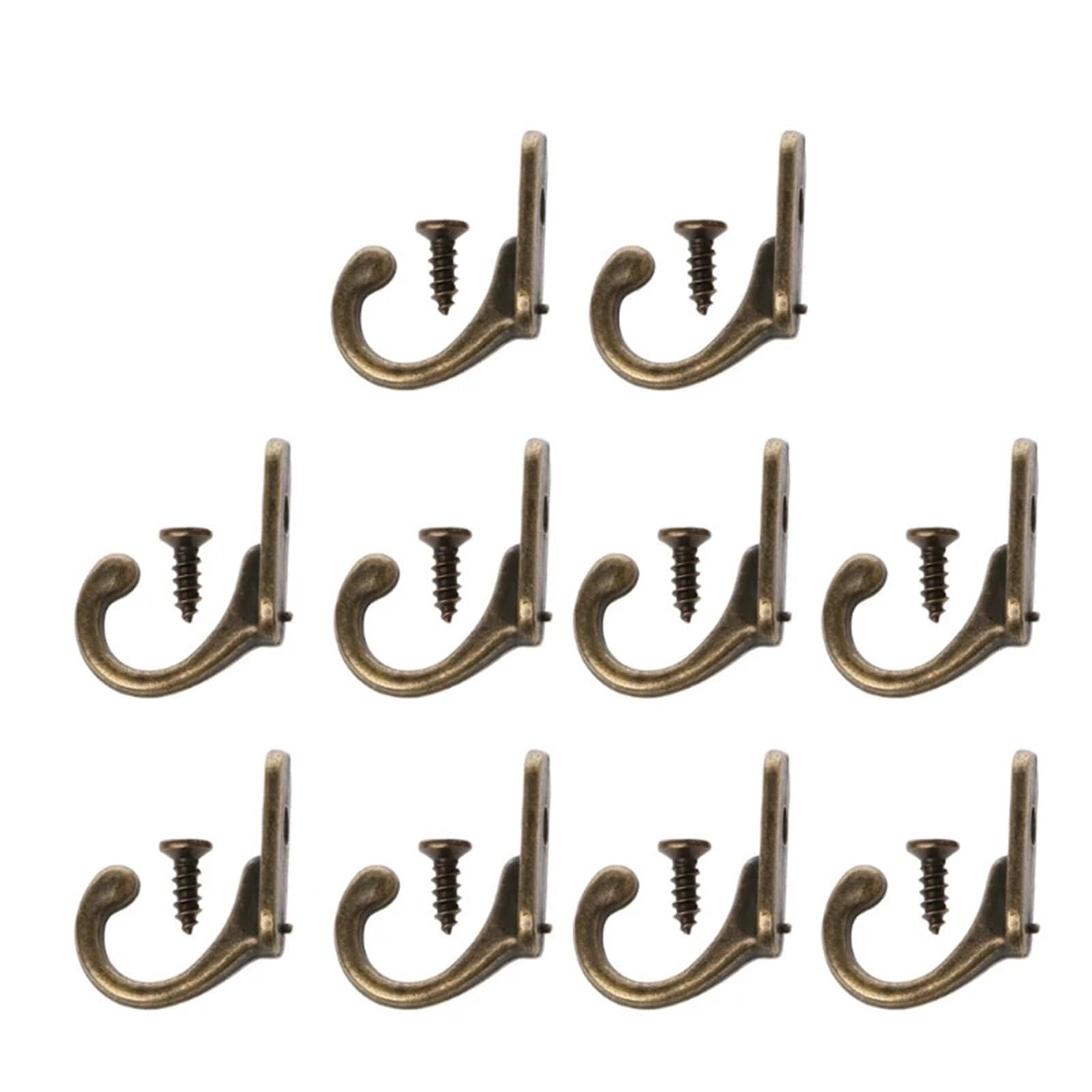 Yusuzh One Color 10Pcs Vintage Bronze Double Coat Hangers Wall Mounted Entryway Hooks With Screws For Mudroom,Closet