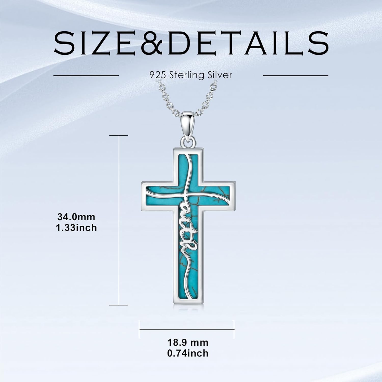 Natural Gemstone Faith Cross Necklace for Women 925 Sterling Silver Faith Cross Pendant with Genuine Gemstone Jewelry Gifts - Image 6