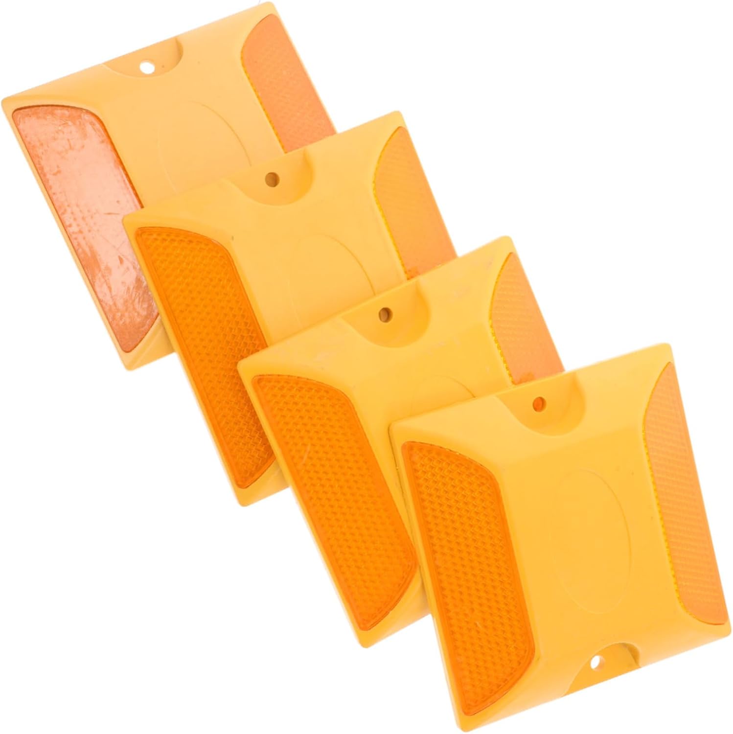 4Pcs Reflective Driveway Markers Durable Double Sided Road Reflectors for Driveway Safety Easy Installation High Visibility at Night for Driveway Entrances and Parking