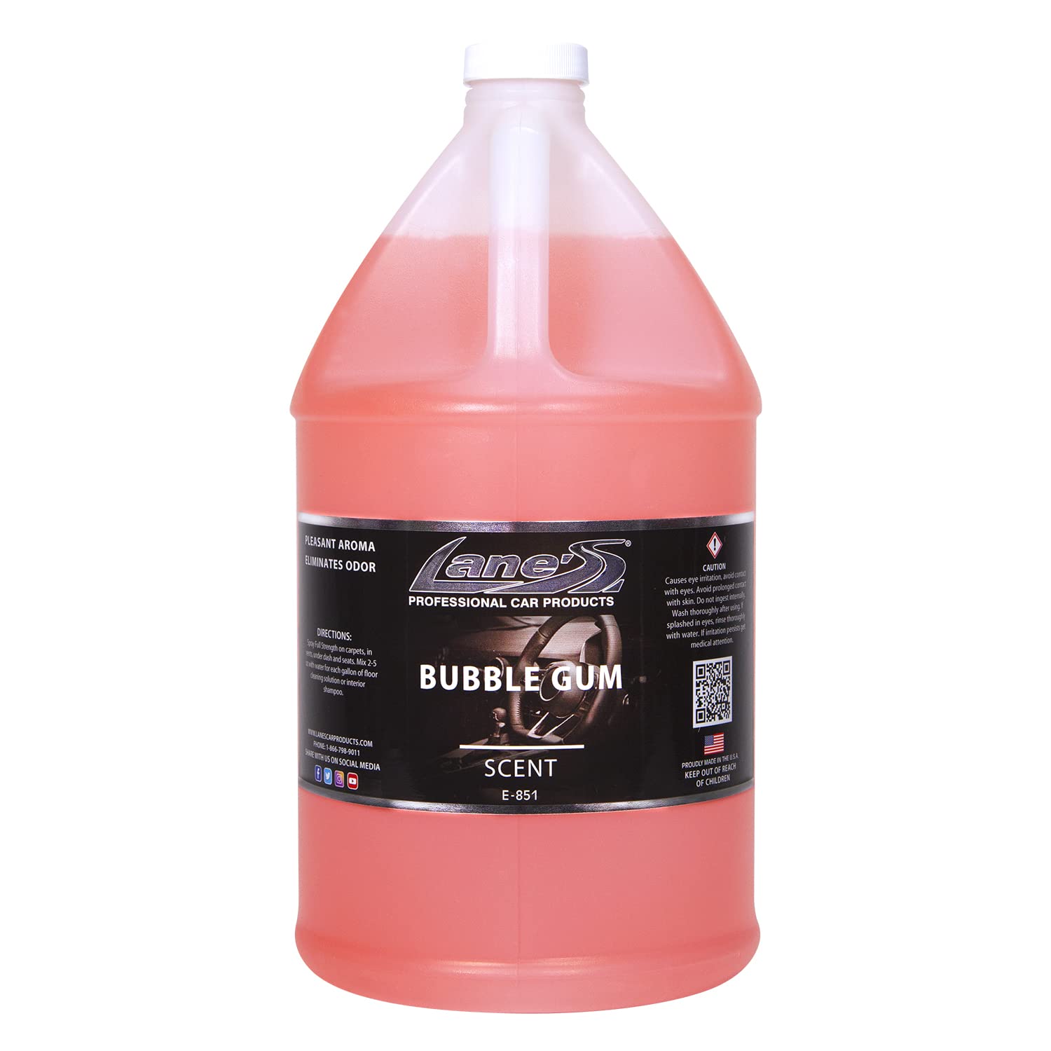 Lane's Premium Car Air Fresheners - Bubble Gum Scent Water Based - 128oz Eliminate Bad Odors of Pet & Food From Car Interior Leather, Carpet, Upholstery Great For Cars, Trucks, SUVs, RVs & More